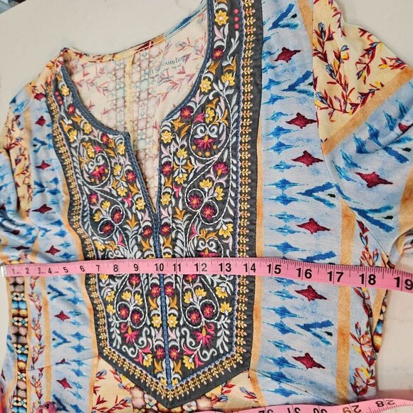 Soft Surroundings Fifi Floral Embroidered Boho Tunic Medium Petite - Picture 11 of 11